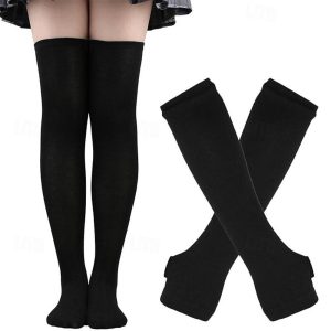 Anime Cosplay |   Hat / Cap Gloves Inspired by Cosplay Anime Cosplay Accessories Socks Polyester Women’s Halloween Costumes Black Anime Cosplay Anime Cosplay