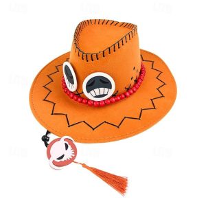 Anime Cosplay |   Hat / Cap Inspired by One Piece Portgas D. Ace Anime Cosplay Accessories Hat Cloth Men’s Women’s Cosplay Halloween Costumes Orange Anime Cosplay Anime Cosplay