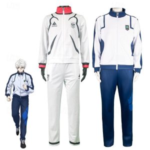 Anime Cosplay |   Inspired by Blue Lock Isagi Yoichi Anime Cosplay Costumes Japanese Carnival Cosplay Suits Long Sleeve Coat Pants For Men’s Women’s Blue Anime Cosplay Anime Cosplay