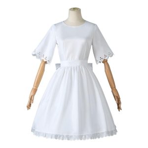 Anime Cosplay |   Inspired by Cosplay Anya Forger Anime Cosplay Costumes Japanese Cosplay Suits Dress Bow Headwear For Women’s Girls’ White Anime Cosplay Anime Cosplay