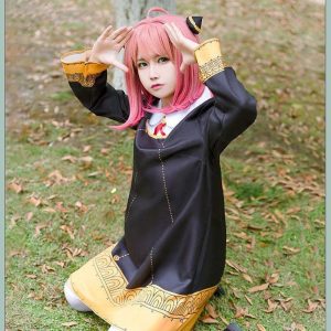 Anime Cosplay |   Inspired by Cosplay Anya Forger Anime Cosplay Costumes Japanese Halloween Cosplay Suits Long Sleeve Dress Socks Headwear For Women’s Girls’ Blue | Black Anime Cosplay Anime Cosplay