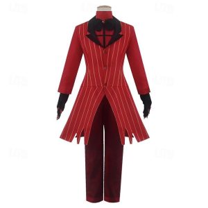 Anime Cosplay |   Inspired by Cosplay Hazbin Hotel Alastor Anime Cosplay Costumes Japanese Carnival Cosplay Suits Accessories Outfits Long Sleeve Coat Pants Gloves For Men’s Women’s Red Anime Cosplay Anime Cosplay