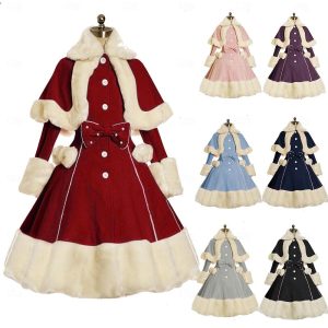 Anime Cosplay |   Inspired by Cosplay Maid Costume Anime Cosplay Costumes Japanese Carnival Cosplay Suits Long Sleeve Dress Shawl For Women’s Ink Blue Anime Cosplay Anime Cosplay