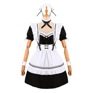 Anime Cosplay |   Inspired by Cosplay Maid Costume Anime Cosplay Costumes Japanese Cosplay Suits Dresses Dress Neckwear Wristlet For Women’s / Washable / Wet and Dry Cleaning / Outfits / Vacation Dress / Sweet Lolita White Anime Cosplay Anime Cosplay