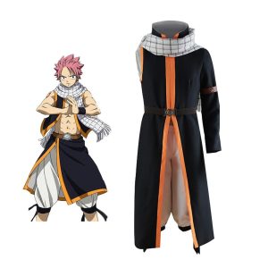 Anime Cosplay |   Inspired by Cosplay Natsu Dragneel Anime Cosplay Costumes Japanese Cosplay Suits Pants Cloak Waist Belt For Men’s Black Anime Cosplay Anime Cosplay