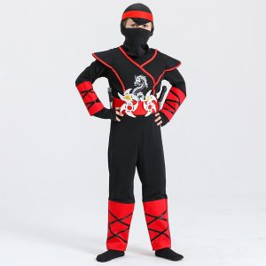 Anime Cosplay |   Inspired by Cosplay Ninja Anime Cosplay Costumes Japanese Children’s Day Cosplay Suits Cosplay Accessories Long Sleeve More Accessories Costume For Boys Red Anime Cosplay Anime Cosplay