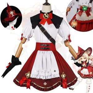 Anime Cosplay |   Inspired by Genshin Impact Klee Anime Cosplay Costumes Japanese Halloween Cosplay Suits Cosplay Wigs Cosplay Shoes For Women’s Girls’ Red Costumes + Acc Anime Cosplay Anime Cosplay