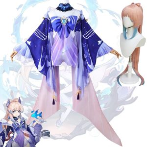 Anime Cosplay |   Inspired by Genshin Impact Sangonomiya Kokomi Anime Cosplay Costumes Japanese Halloween Cosplay Suits Long Sleeve Wig Costume For Women’s Costumes Anime Cosplay Anime Cosplay