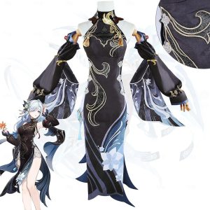 Anime Cosplay |   Inspired by Genshin Impact Shenhe Xingqiu Anime Cosplay Costumes Japanese Carnival Cosplay Suits Accessories Costume For Women’s Black Anime Cosplay Anime Cosplay