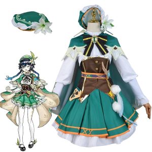 Anime Cosplay |   Inspired by Genshin Impact Venti Anime Cosplay Costumes Japanese Carnival Cosplay Suits Long Sleeve Costume For Women’s Venti Costume Set Anime Cosplay Anime Cosplay