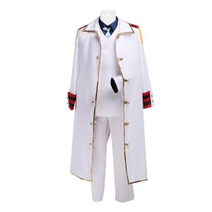 Anime Cosplay |   Inspired by One Piece Garp Marines Anime Cosplay Costumes Japanese Halloween Cosplay Suits Long Sleeve Shirt Top Pants For Men’s White Anime Cosplay Anime Cosplay