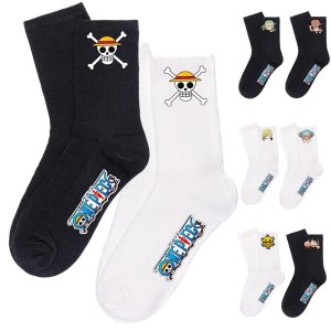 Anime Cosplay |   Inspired by One Piece Monkey D. Luffy Nico Robin Roronoa Zoro Anime Cosplay Accessories Socks Men’s Women’s Halloween Costumes Black Anime Cosplay Anime Cosplay