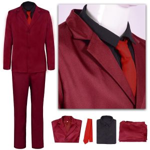 Anime Cosplay |   Inspired by One Piece Sanji Anime Cosplay Costumes Japanese Halloween Cosplay Suits Long Sleeve Coat Shirt Pants For Men’s Red Anime Cosplay Anime Cosplay