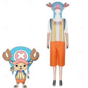 Anime Cosplay |   Inspired by One Piece Tony Tony Chopper Anime Cosplay Costumes Japanese Halloween Cosplay Suits Short Sleeve Costume For Women’s khaki Anime Cosplay Anime Cosplay