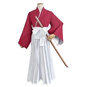 Anime Cosplay |   Inspired by Rurouni Kenshin Himura Kenshin Anime Cosplay Costumes Japanese Carnival Cosplay Suits Costume For Men’s Red | White Anime Cosplay Anime Cosplay