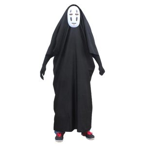 Anime Cosplay |   Inspired by Spirited Away Cookie Anime No Face man Anime Cosplay Costumes Japanese Cosplay Suits Outfits Classic Half Sleeve Gloves Cloak Mask For Unisex / Machine wash / Wash with similar colours Black Anime Cosplay Anime Cosplay