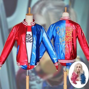 Anime Cosplay |   Inspired by Suicide Squad Harley Quinn Anime Cosplay Costumes Japanese Cosplay Suits Coat Gloves Shorts For Women‘s / T-shirt / T-shirt With Wig Red Anime Cosplay Anime Cosplay