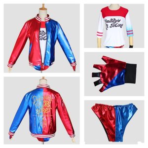 Anime Cosplay |   Inspired by Suicide Squad Harley Quinn Anime Cosplay Costumes Japanese Cosplay Suits Coat Gloves Shorts For Women’s / T-shirt / T-shirt Red Anime Cosplay Anime Cosplay