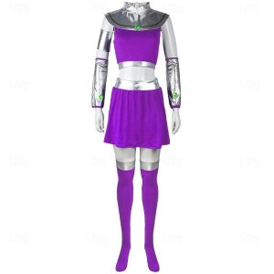 Anime Cosplay |   Inspired by Teen Titans Cosplay Anime Cosplay Costumes Japanese Carnival Cosplay Suits Costume For Women’s Purple Anime Cosplay Anime Cosplay