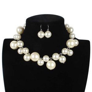 Costumes Jewelry |   Earrings Pearl Necklace Choker 2 Pcs Flapper Accessories Retro Vintage 1920s Alloy For The Great Gatsby Cosplay Women’s Costume Jewelry Fashion Jewelry Beige Cosplay & Costumes Beige