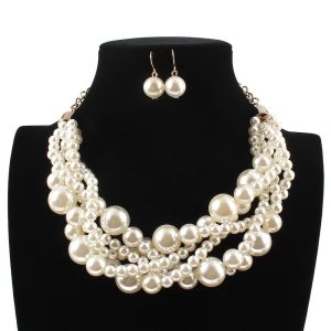 Costumes Jewelry |   Earrings Pearl Necklace Necklace Earrings Retro Vintage 1920s Alloy For The Great Gatsby Cosplay Women’s Costume Jewelry Fashion Jewelry Beige Cosplay & Costumes Beige