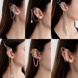 Costumes Jewelry |   Elf Ear Cuffs Medieval Retro Earrings Jewelry Alloy Cosplay Halloween Carnival Women’s Costume Jewelry Fashion Jewelry LARP S099+S100 Cosplay & Costumes Costumes Jewelry