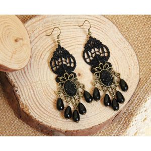 Costumes Jewelry |   Goth Girl Accessories Earrings Women’s Retro Vintage Punk & Gothic Halloween Carnival Masquerade Easy Halloween Costumes Black Cosplay & Costumes Black