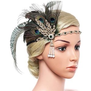 Costumes Jewelry |   Head Jewelry Flapper Headband Feathers Headband Retro Vintage 1920s Alloy For The Great Gatsby Cosplay Carnival Women’s Costume Jewelry Fashion Jewelry Black Cosplay & Costumes Black