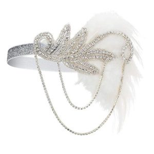 Costumes Jewelry |   Head Jewelry Flapper Headband Feathers Headband Retro Vintage 1920s Alloy For The Great Gatsby Cosplay Carnival Women’s Costume Jewelry Fashion Jewelry White Cosplay & Costumes Costumes Jewelry