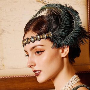 Costumes Jewelry |   Head Jewelry Flapper Headband Feathers Headband Retro Vintage 1920s Feather For The Great Gatsby Cosplay Women’s Costume Jewelry Fashion Jewelry Gold Cosplay & Costumes Costumes Jewelry