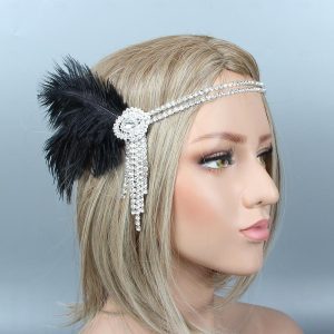 Costumes Jewelry |   Head Jewelry Flapper Headband Retro Vintage Roaring 20s 1920s Rhinestone For Cosplay Carnival Women’s Costume Jewelry Fashion Jewelry Black HD39 Cosplay & Costumes Black HD39