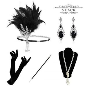 Costumes Jewelry |   Head Jewelry Necklace Earrings Outfits Flapper Headband Vintage 1920s The Great Gatsby Alloy For The Great Gatsby Cosplay Carnival Women’s Costume Jewelry Fashion Jewelry Black & White Cosplay & Costumes Black / White