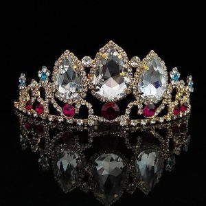 Costumes Jewelry |   Head Jewelry Tiaras Forehead Crown Retro Vintage Chic & Modern Gothic Royal Style Alloy For Princess Black Swan Cosplay Halloween Carnival Women’s Girls’ Costume Jewelry Fashion Jewelry HG2010 gold white Cosplay & Costumes Costumes Jewelry