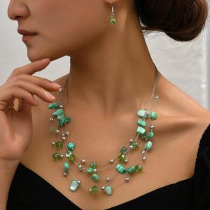 Costumes Jewelry |   Necklace Earrings Necklace Earrings Retro Vintage Bohemian Boho Alloy For Cosplay Women’s Costume Jewelry Fashion Jewelry Green Cosplay & Costumes Costumes Jewelry