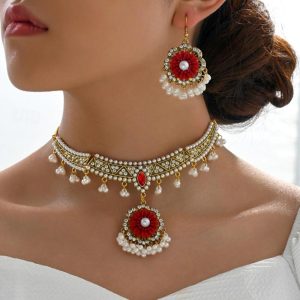 Costumes Jewelry |   Necklace Earrings Necklace Earrings Retro Vintage Bohemian Boho Alloy For Cosplay Women’s Costume Jewelry Fashion Jewelry Red Cosplay & Costumes Costumes Jewelry