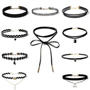 Costumes Jewelry |   Necklace Lace Chocker Set Black Velvet Choker Set Classic Gothic Tattoo Lace Chokers Punk & Goth Lolita Cosplay Women’s Costume Jewelry Fashion Jewelry 221 (10 Pcs) Cosplay & Costumes 221 (10 Pcs)