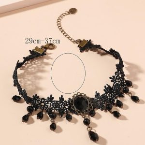 Costumes Jewelry |   Necklace Lace Choker Necklace Sexy Punk & Gothic Lace Alloy For Disco Cosplay Carnival Women’s Costume Jewelry Fashion Jewelry Black Cosplay & Costumes Black