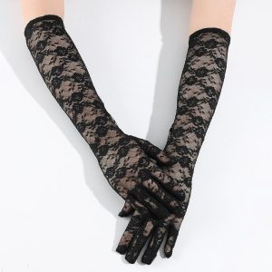 Costumes Jewelry |   Opera Gloves Long Gloves Evening Gloves Long Gloves Retro Vintage Roaring 20s 1920s Lace For Flapper Girl Cosplay Carnival Women’s Costume Jewelry Fashion Jewelry Pink Cosplay & Costumes Costumes Jewelry