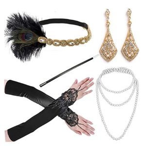 Costumes Jewelry |   Retro Vintage 1920s Headpiece Masquerade Flapper Headband Accesories Set Accessories Set Head Jewelry Necklace / Earrings The Great Gatsby Charleston Women’s Masquerade Party / Evening Adults’ Gloves Golden Cosplay & Costumes Costumes Jewelry