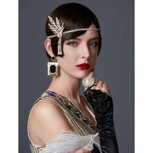 Costumes Jewelry |   Retro Vintage Roaring 20s 1920s Flapper Headband Head Jewelry The Great Gatsby Women’s Performance Party / Evening Business / Ceremony / Wedding Golden Cosplay & Costumes Costumes Jewelry