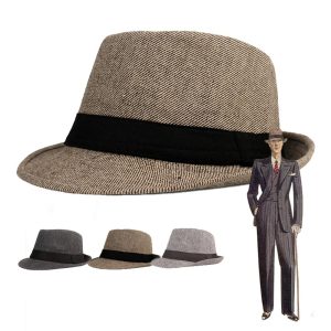 Costumes Jewelry |   Retro Vintage Roaring 20s 1920s Trilby Hat Hat The Great Gatsby Gangster Men’s All Normal New Year Event / Party Festival Teen Adults’ Hat All Seasons Coffee Cosplay & Costumes Coffee