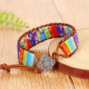 Costumes Jewelry |   Vintage Bracelet Lolita Jewelry Retro Vintage Bohemian Boho Polyester For Cosplay Men’s Women’s Costume Jewelry Fashion Jewelry Natural white pine-texture square buckle Cosplay & Costumes Costumes Jewelry