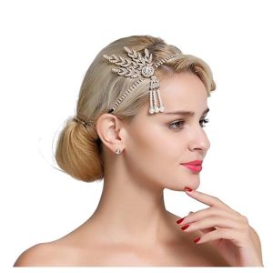 Costumes Jewelry |   Vintage Classical Retro Vintage Roaring 20s 1920s Flapper Headband Head Jewelry Headbands forehead jewelry The Great Gatsby Charleston Gentlewoman Women’s Feather Beads Feathers Halloween Party Golden Cosplay & Costumes Costumes Jewelry