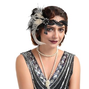 Costumes Jewelry |   Vintage Roaring 20s 1920s Feathers Headband Head Jewelry The Great Gatsby Charleston Women’s Feather Party Prom Wedding Party Headwear Green Cosplay & Costumes Costumes Jewelry