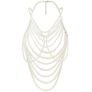 Costumes Jewelry |   Women’s Pearl Body Chain Bra Sexy Bikini Body Chain-shoulder Necklace paris Fashion Body Chain Jewelry Show 1920s Retro Vintage Elegant White Cosplay & Costumes Costumes Jewelry