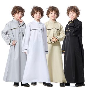 Ethnic & Cultural Costumes |   Boys Robe Thobe / Jubba Religious Saudi Arabic Arabian Muslim Ramadan Kid’s Leotard / Onesie Beige Cosplay & Costumes Beige