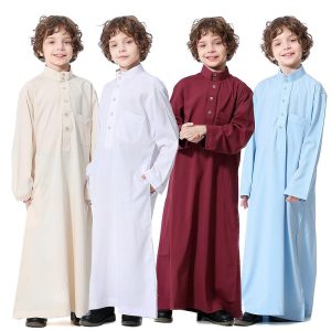 Ethnic & Cultural Costumes |   Boys Robe Thobe / Jubba Religious Saudi Arabic Arabian Muslim Ramadan Kid’s Leotard / Onesie Beige Cosplay & Costumes Beige