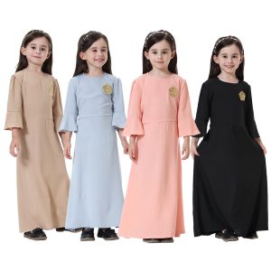 Ethnic & Cultural Costumes |   Girls’ Dress Abaya Religious Saudi Arabic Arabian Muslim Ramadan Kid’s Dress Black Cosplay & Costumes Black