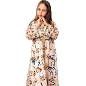 Ethnic & Cultural Costumes |   Girls’ Dress Abaya Religious Saudi Arabic Arabian Muslim Ramadan Kid’s Dress Yellow Cosplay & Costumes Ethnic & Cultural Costumes