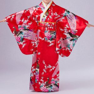 Ethnic & Cultural Costumes |   Girls’ Yukata Robe Kimono Japanese Traditional Masquerade Kid’s Kimono Coat Waist Belt Party Red Cosplay & Costumes Ethnic & Cultural Costumes